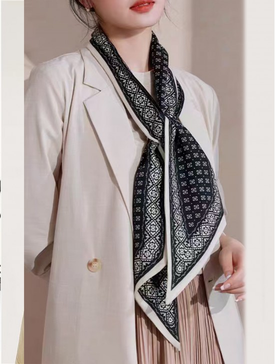Premium Silk Feeling Spring Print Scarf